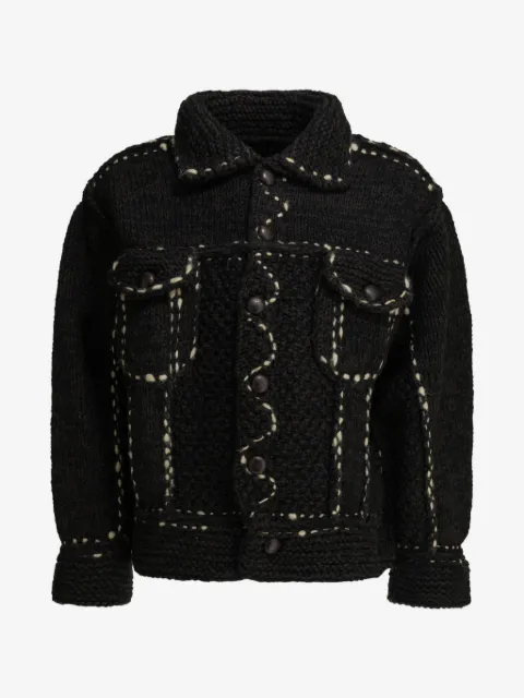 KAPITAL button trim wool cardigan
