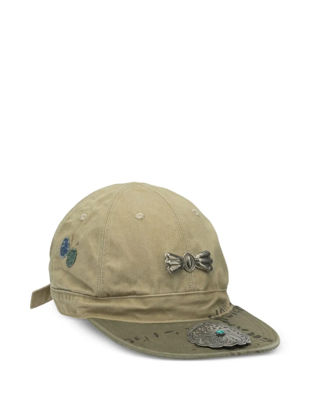  Kapital Butterfly-appliqué Baseball Cap - Neutrals 