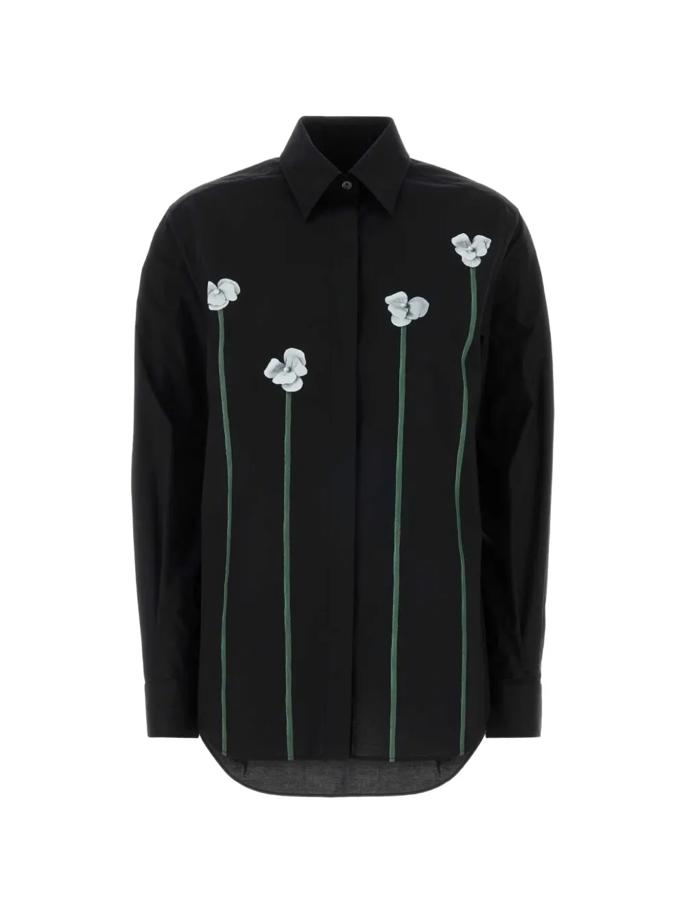 Moschino floral-appliqué shirt - Nero