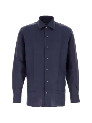 Zegna コットン シャツ | ブルー | FARFETCH JP