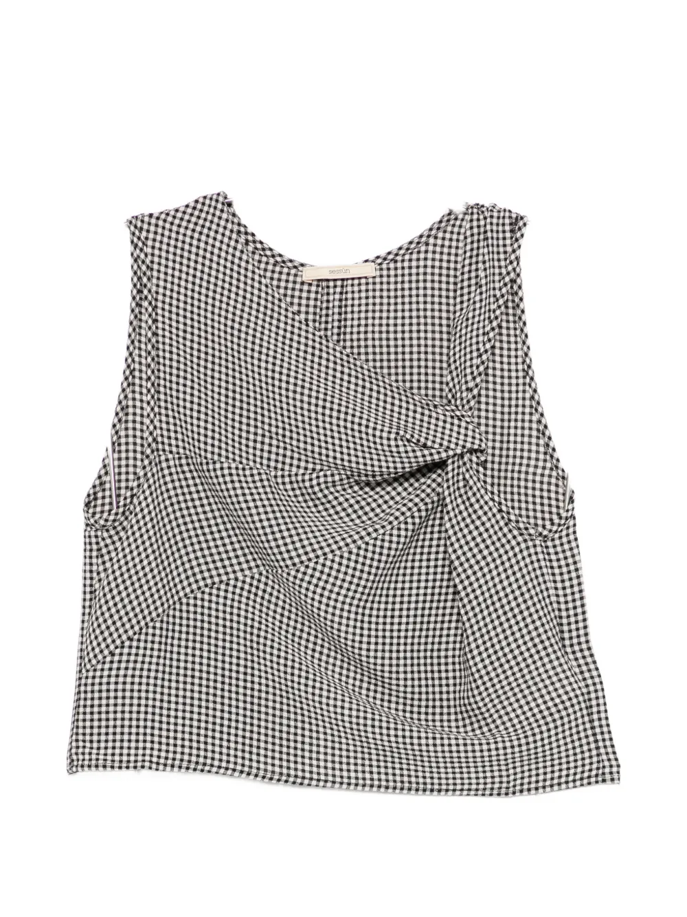 Sessùn Luma gingham top - Nero
