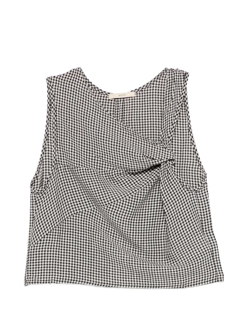 Sessùn Luma gingham top - Nero