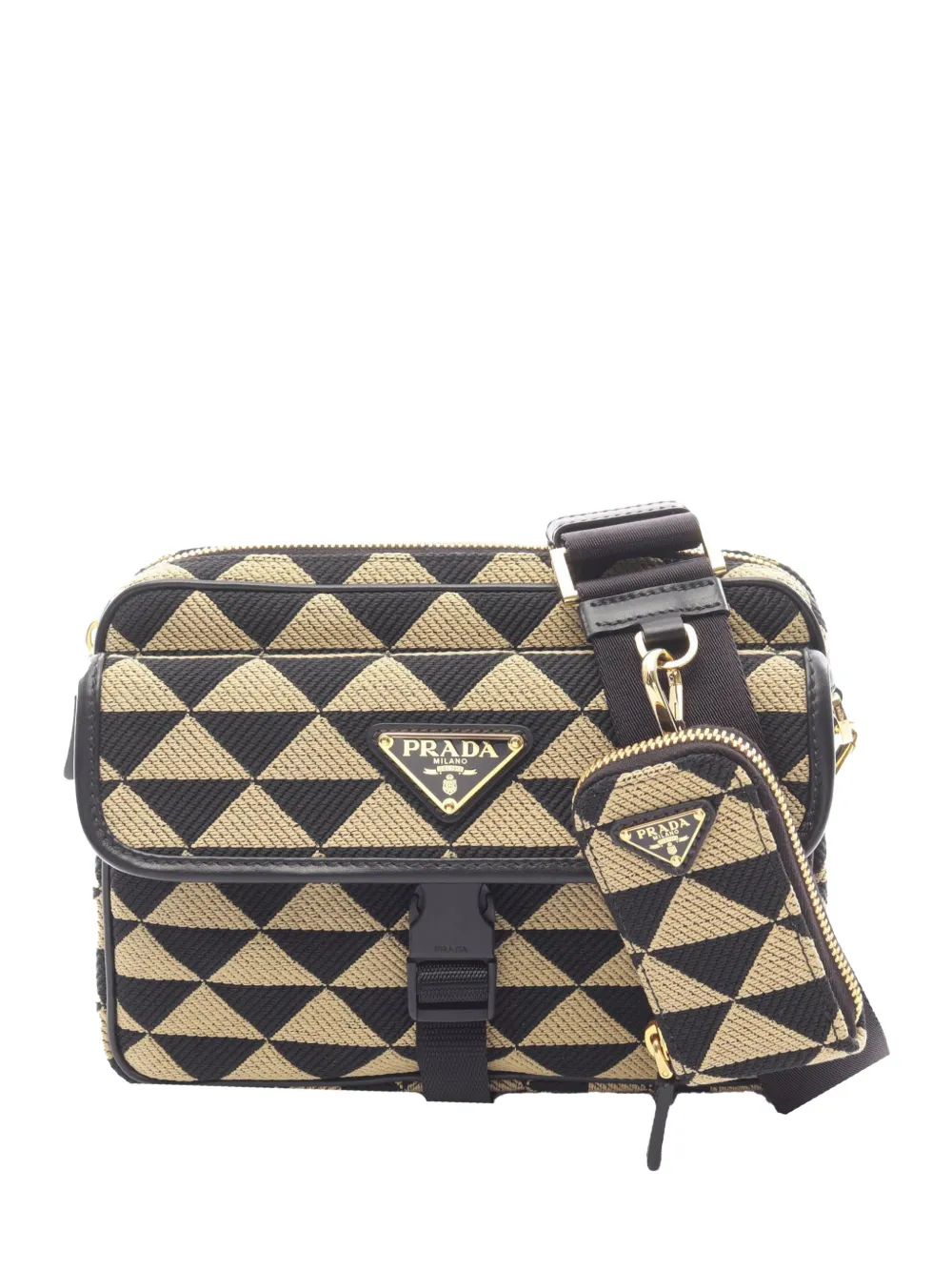 Prada Pre-Owned 2013-2026 Canvas Symbole crossbody bag - Marrone