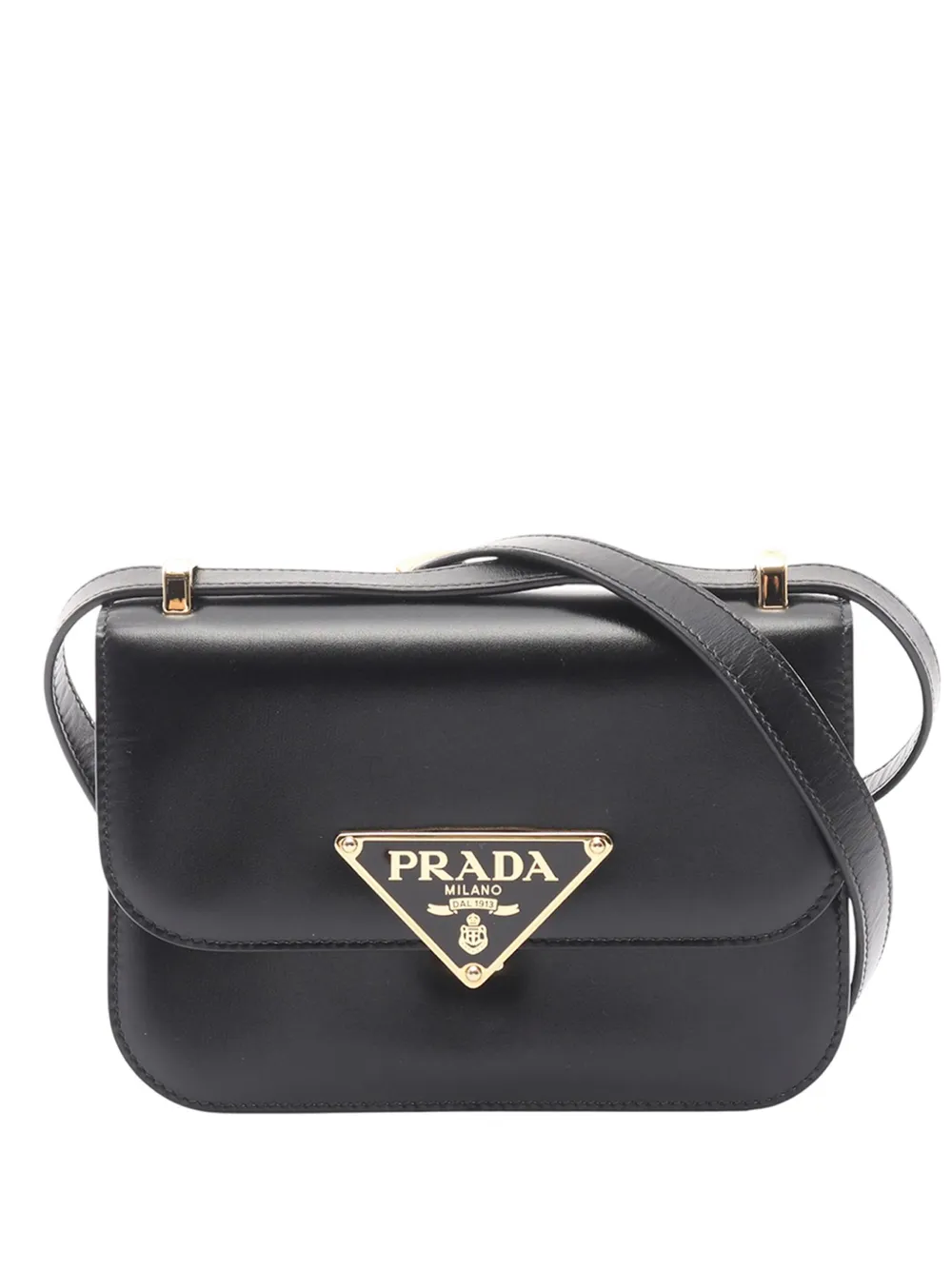 Prada Pre-Owned 2013-2026 Leather Embleme Crossbody Bag shoulder bag - Nero