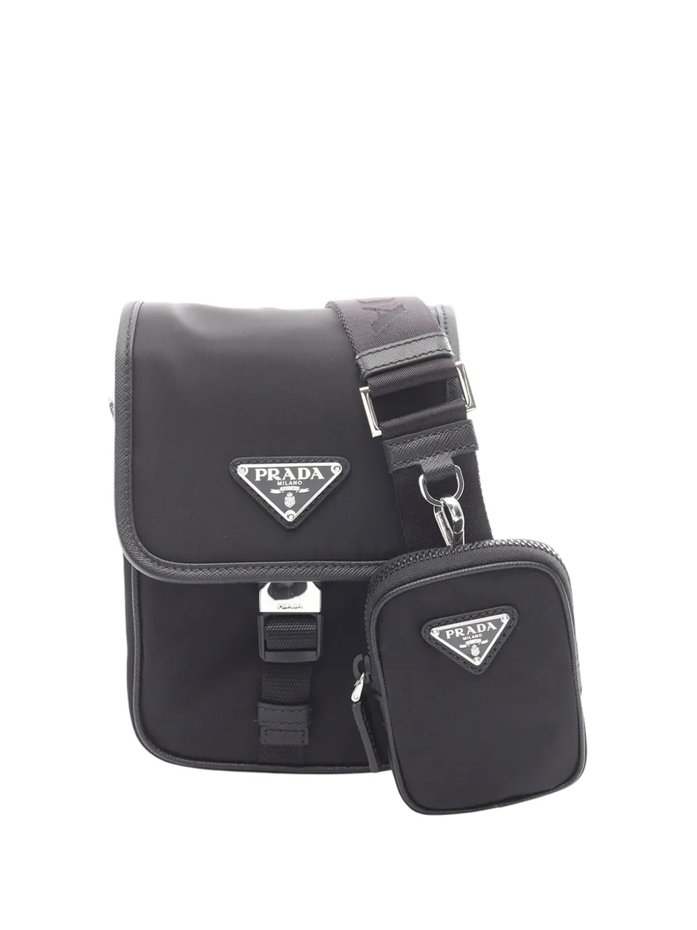 Prada Pre-Owned 2013-2026 Saffiano Trimmed Re Nylon crossbody bag - Nero