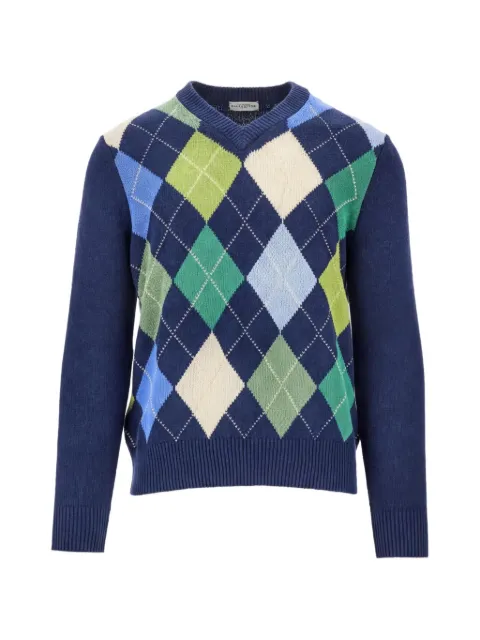 Ballantyne argyle-knit V-neck sweater