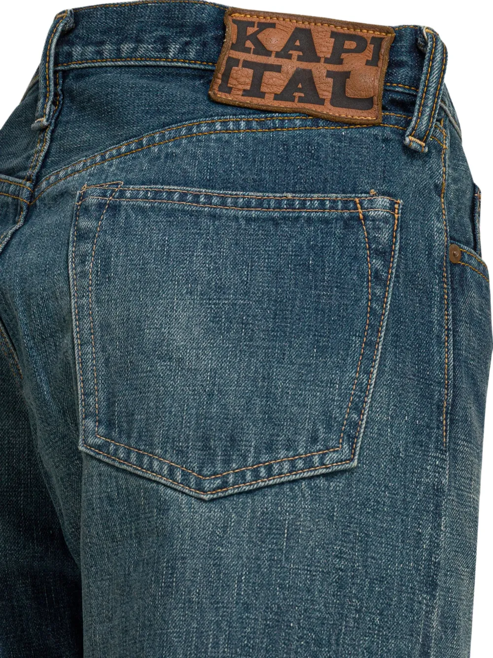 KAPITAL Monkey Cisco straight jeans Blauw