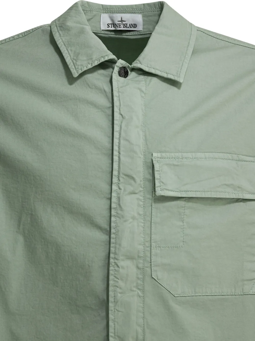 Stone Island Shirtjack met gestikte zak Groen