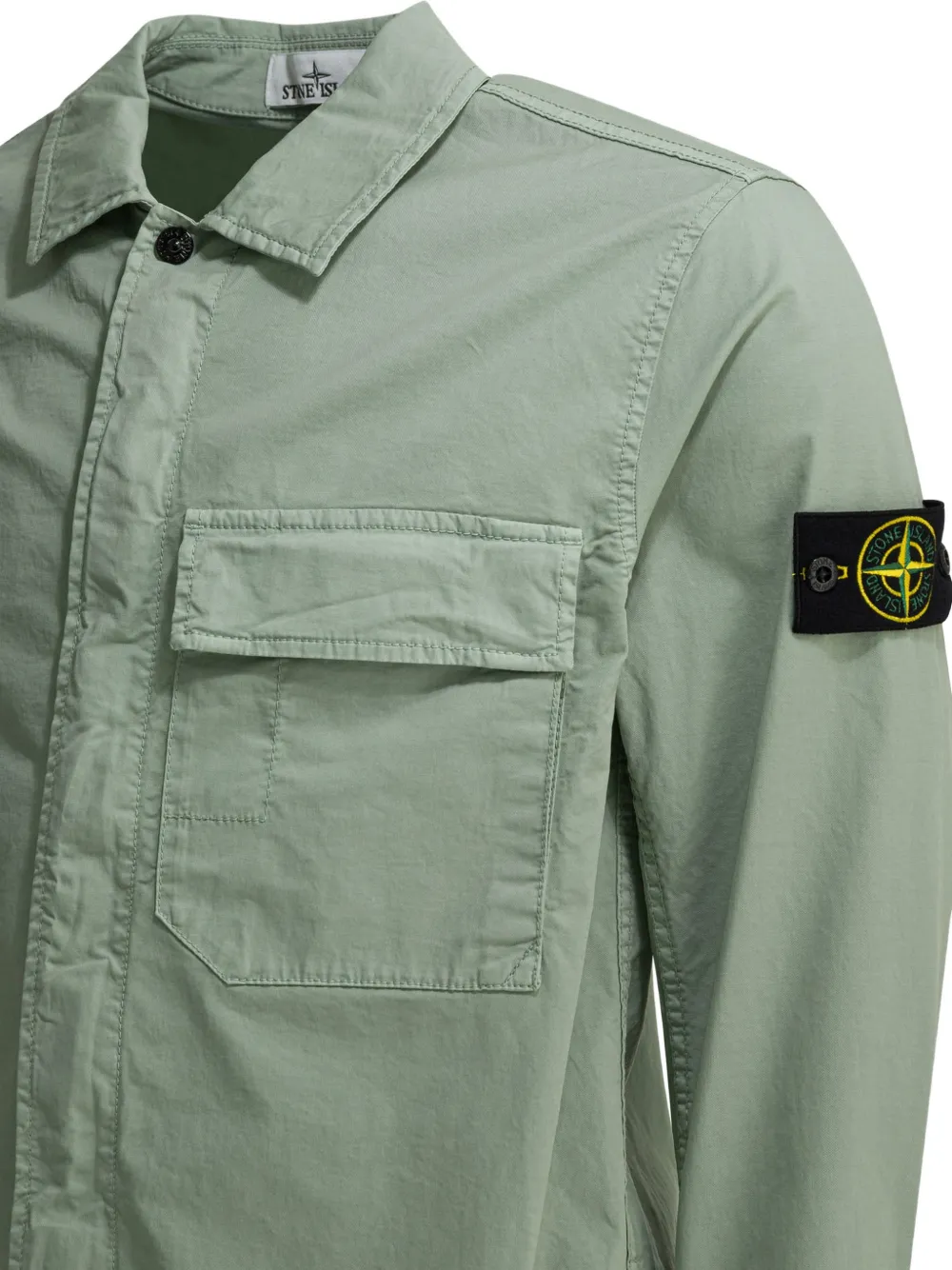 Stone Island Shirtjack met gestikte zak Groen