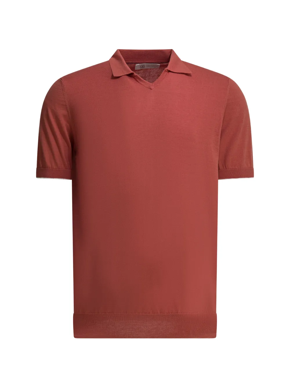Brunello Cucinelli V-neck cotton polo shirt - Rot