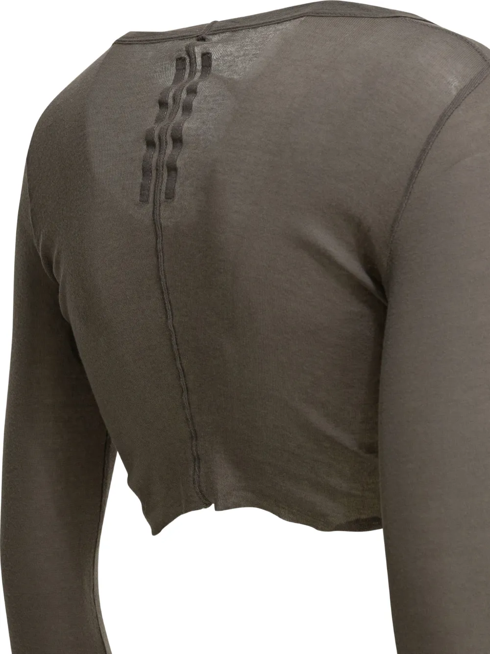  Rick Owens Long-sleeved Crop Top - Green 
