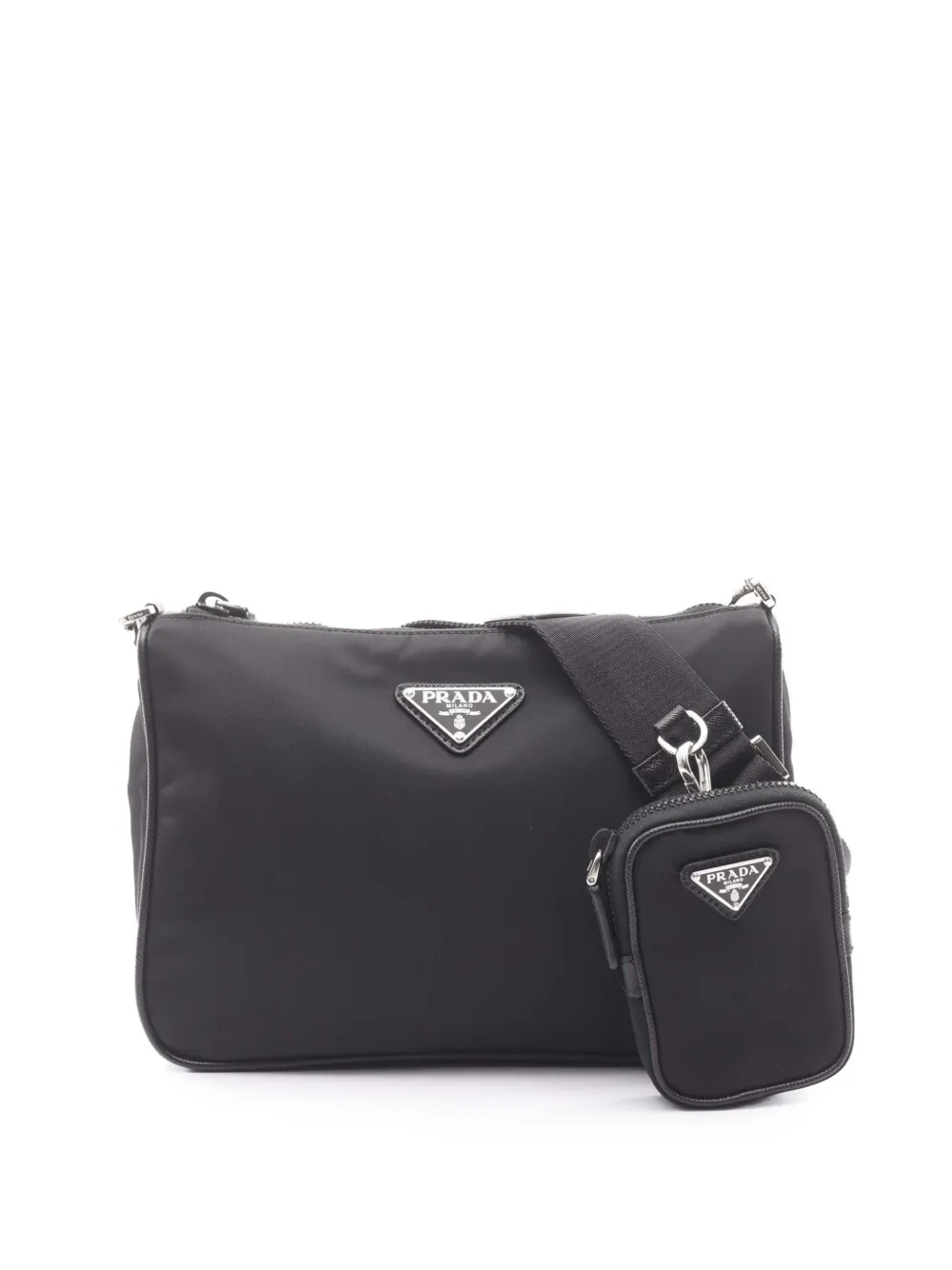Prada Pre-Owned 2013-2026 Saffiano Trimmed Re Nylon crossbody bag - Nero