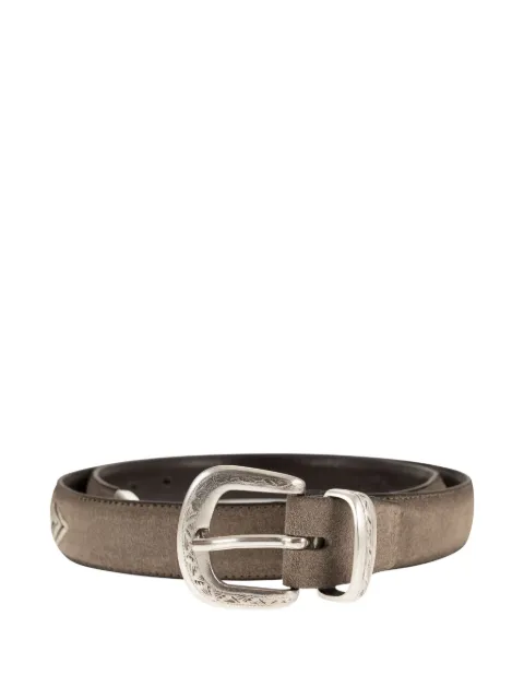 ALBERTO LUTI turquoise-stone buckle belt