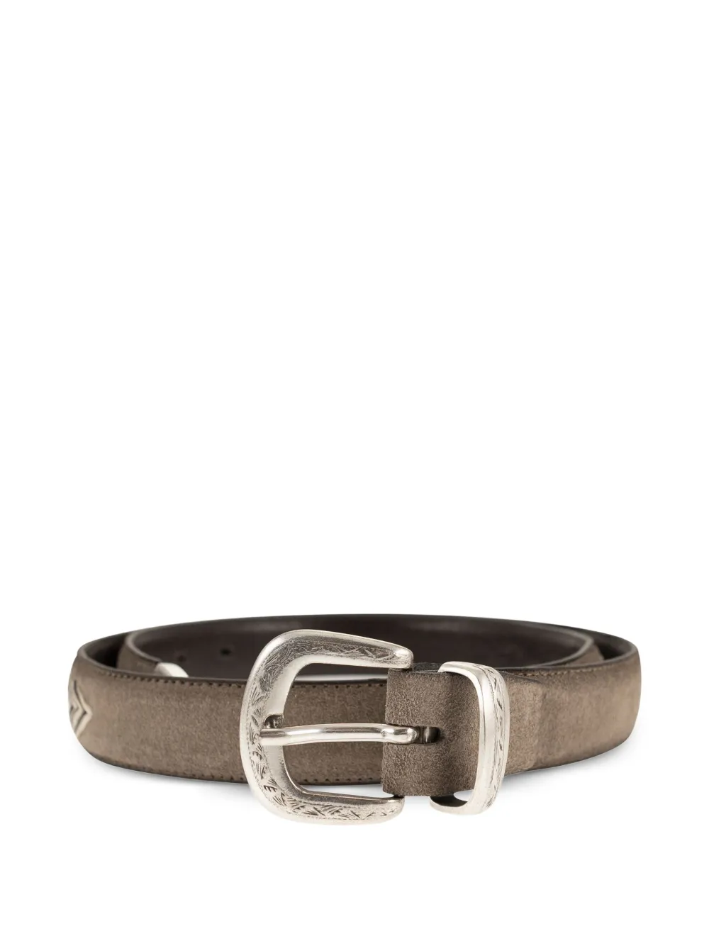 ALBERTO LUTI turquoise-stone buckle belt - Grigio
