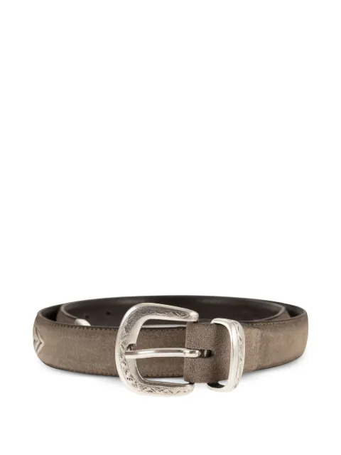 ALBERTO LUTI turquoise-stone buckle belt