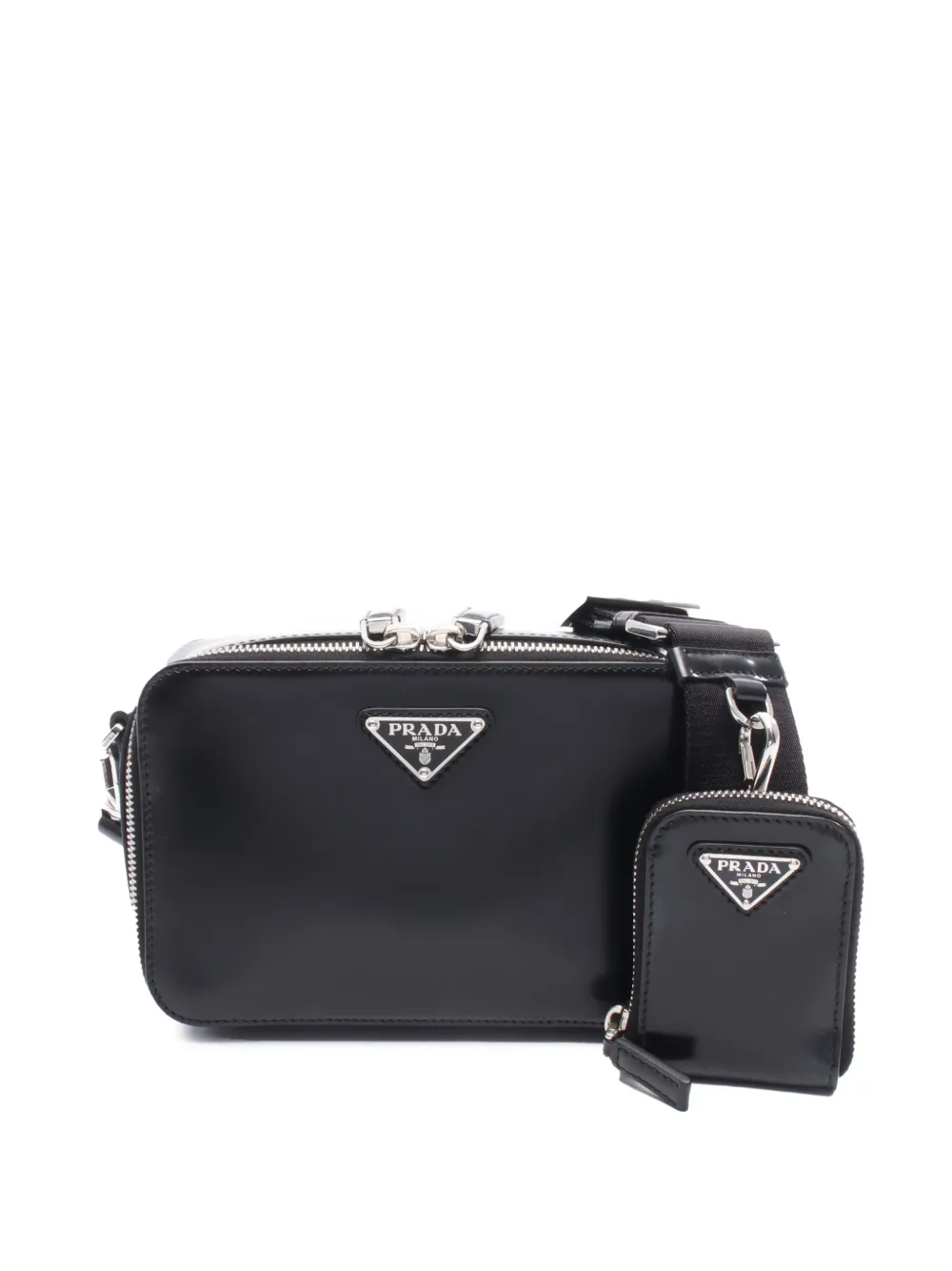 Prada Pre-Owned 2013-2026 Leather Brique crossbody bag - Nero