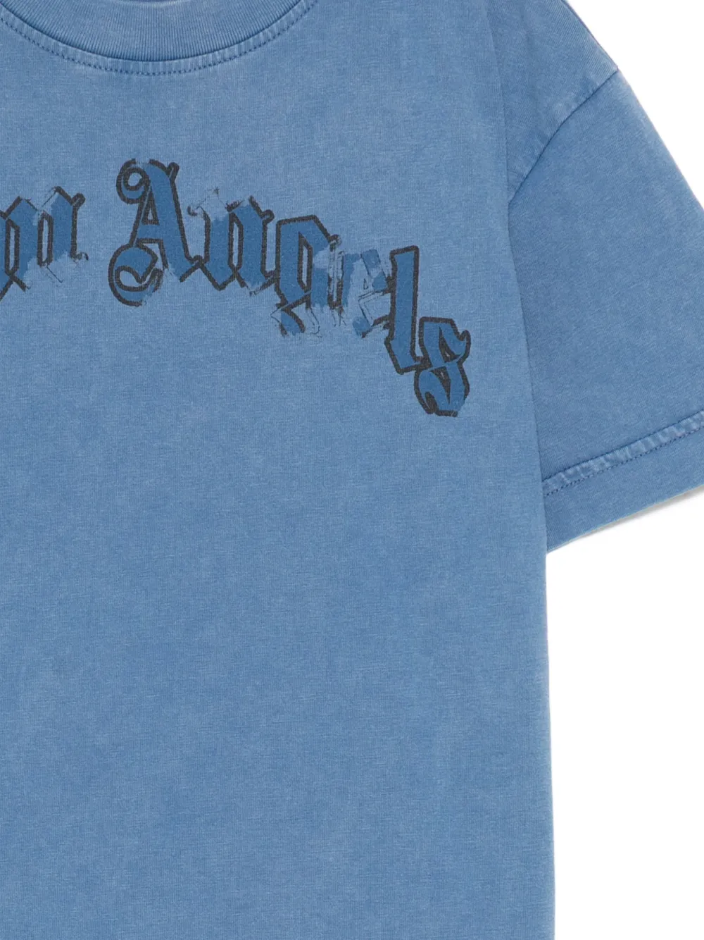 Palm Angels Kids T-shirt met logoprint Blauw