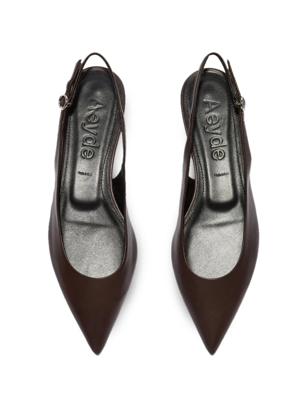 Aeyde Amaya pointed slingback sandals Zwart