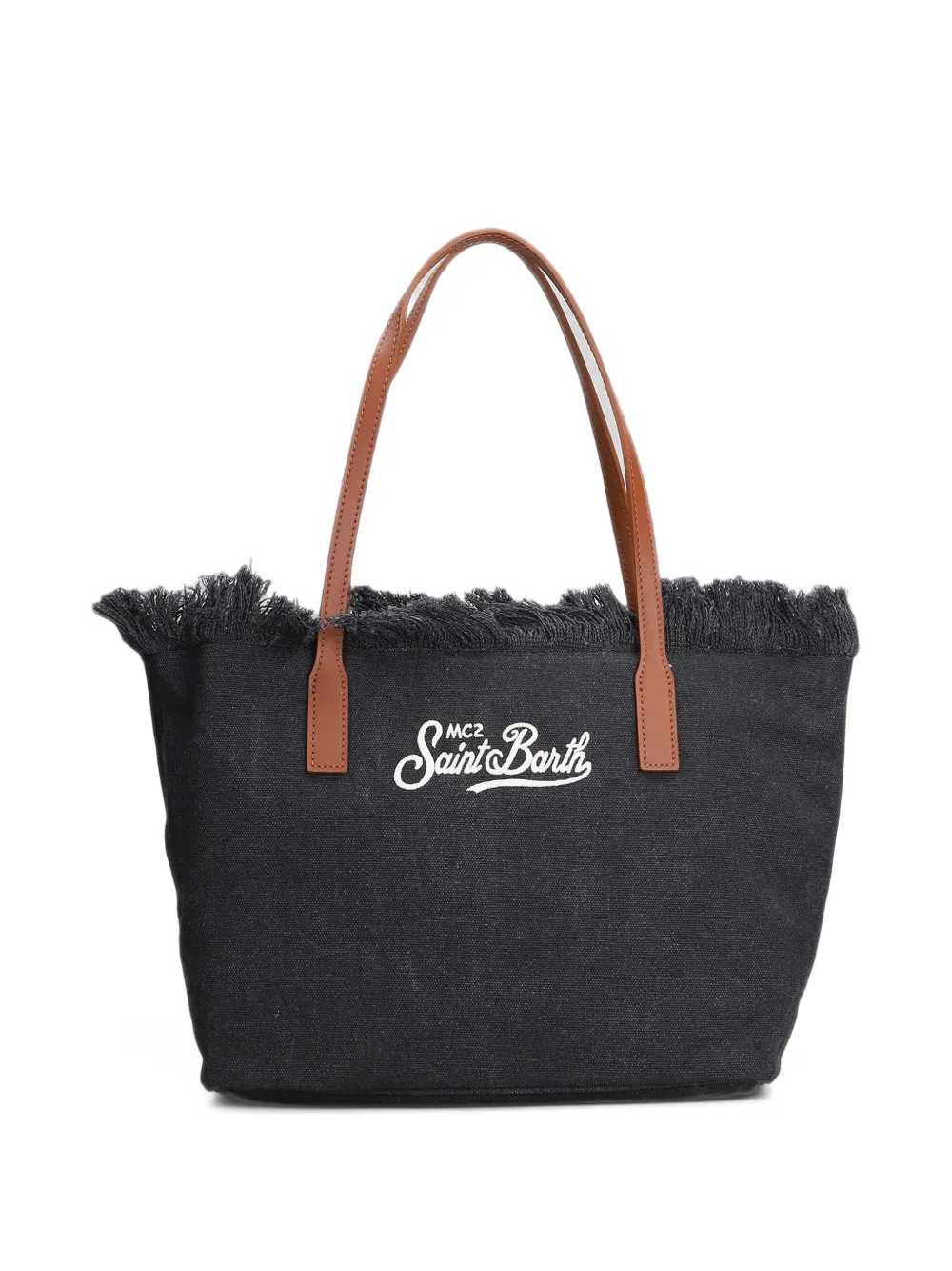 MC2 Saint Barth City fringed logo-embroidered tote bag Grijs