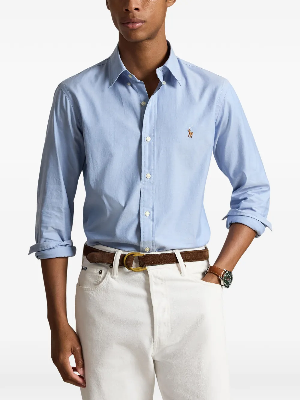 Polo Ralph Lauren Custom Fit Oxford overhemd Blauw
