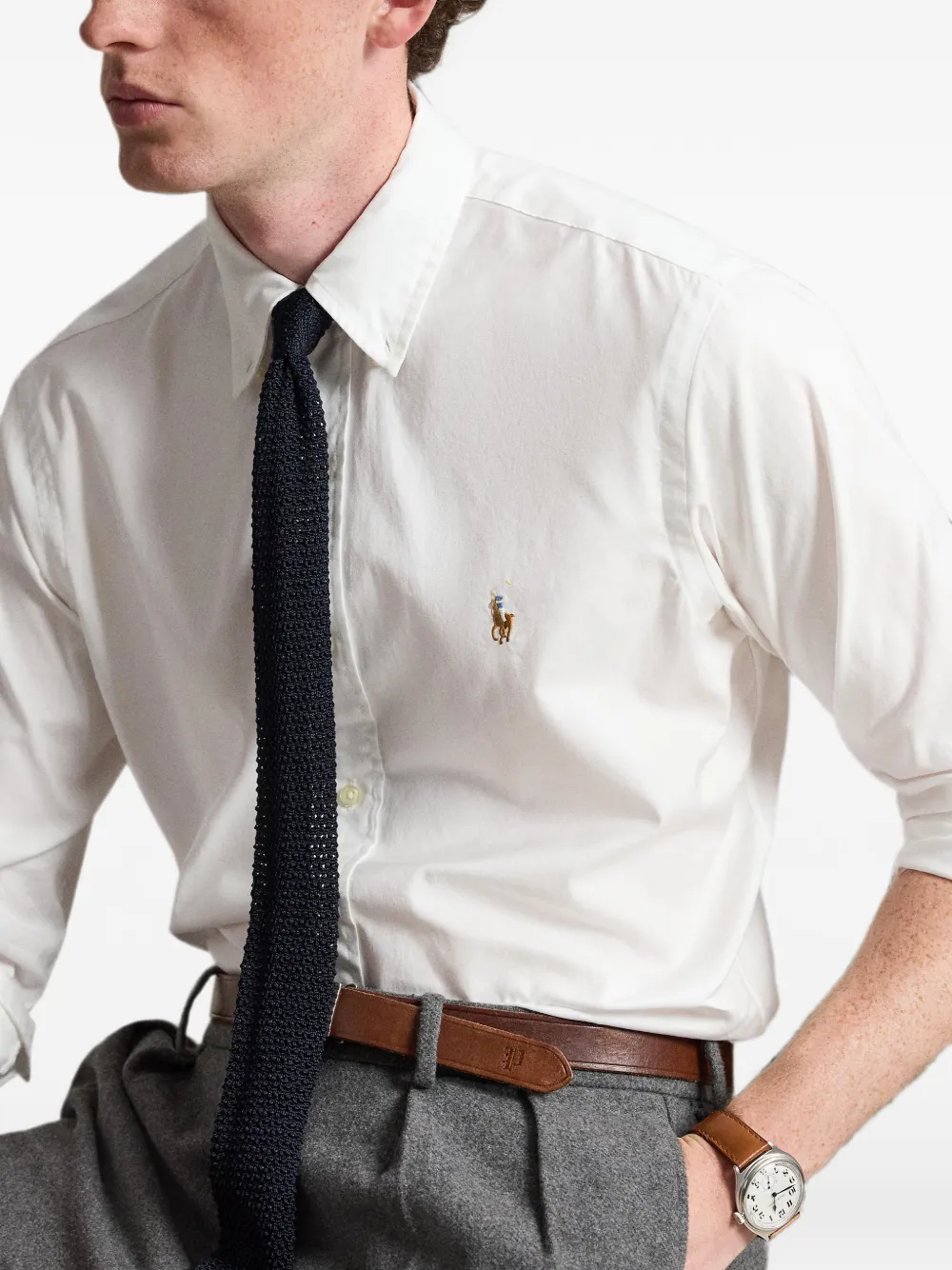 Polo Ralph Lauren Stretch Oxford overhemd met Pony-borduurwerk Wit
