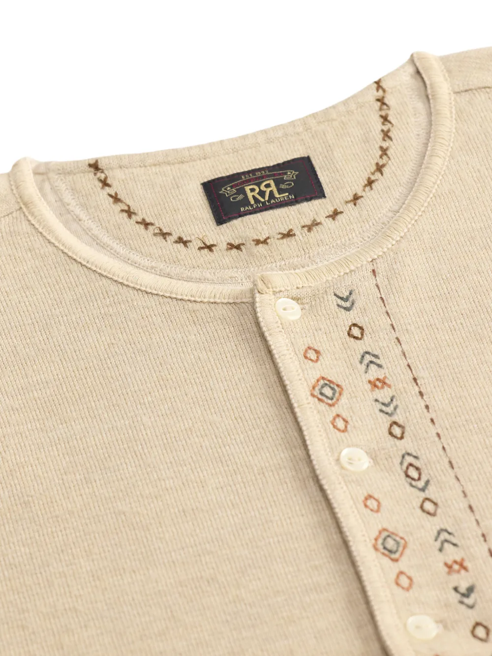 Ralph Lauren RRL T-shirt met borduurwerk Beige