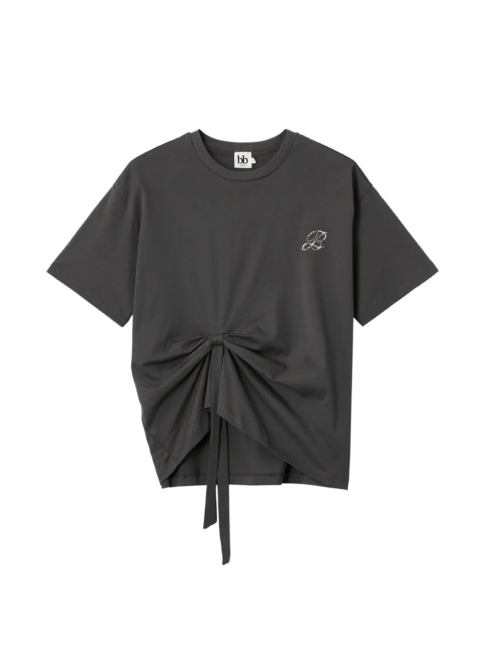 b+ab knot-detail T-shirt - Grigio
