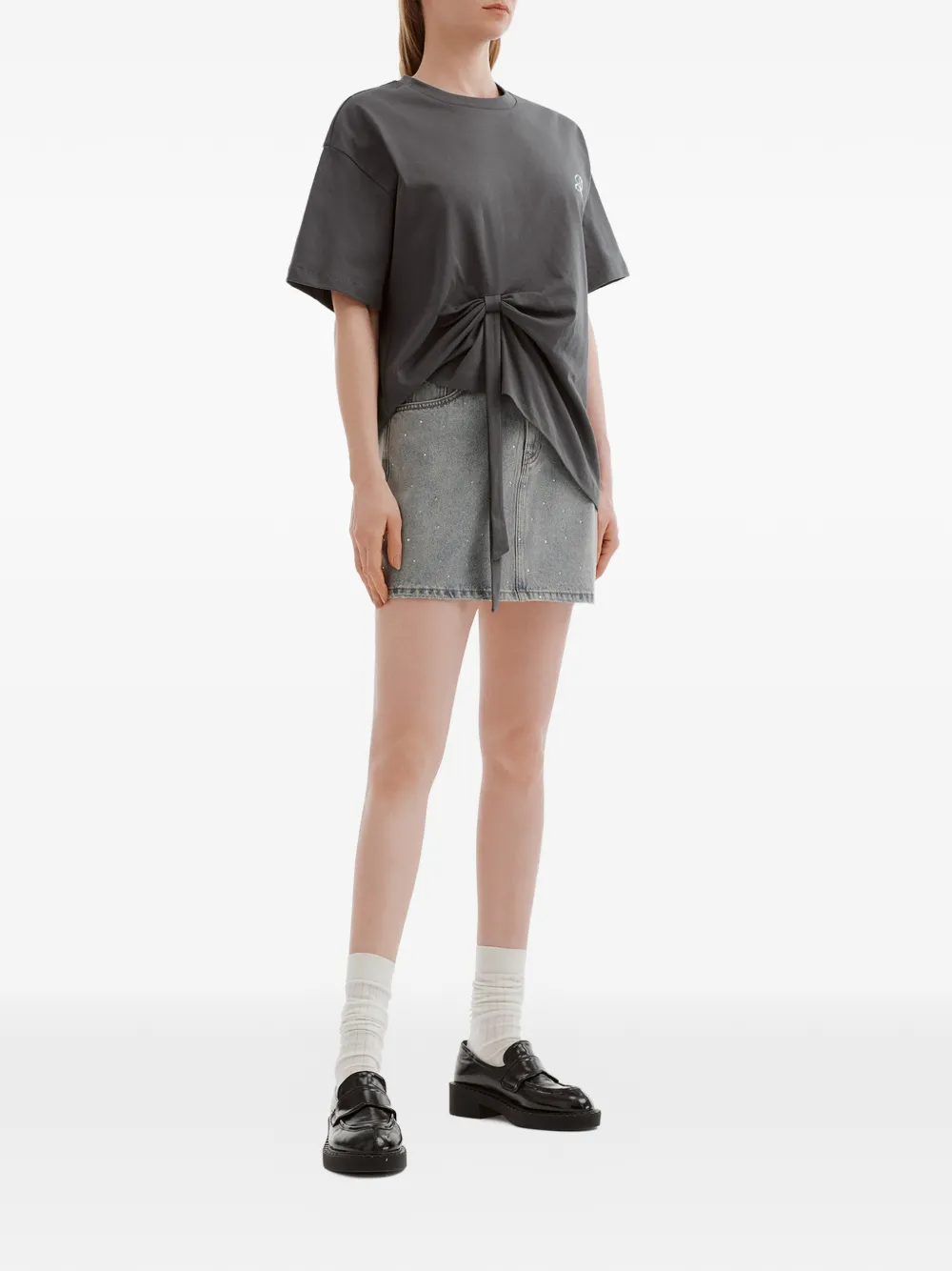  B+ab Knot-detail T-shirt - Grey 