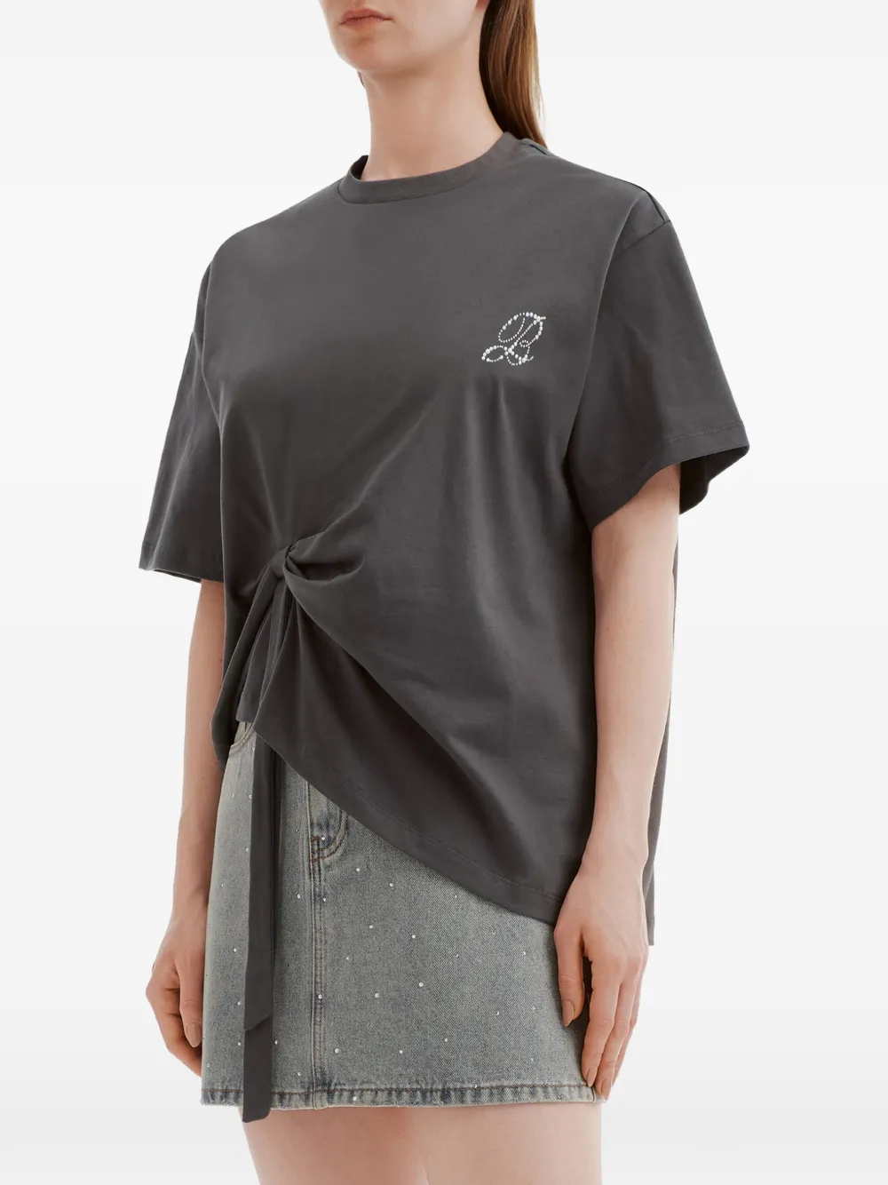  B+ab Knot-detail T-shirt - Grey 