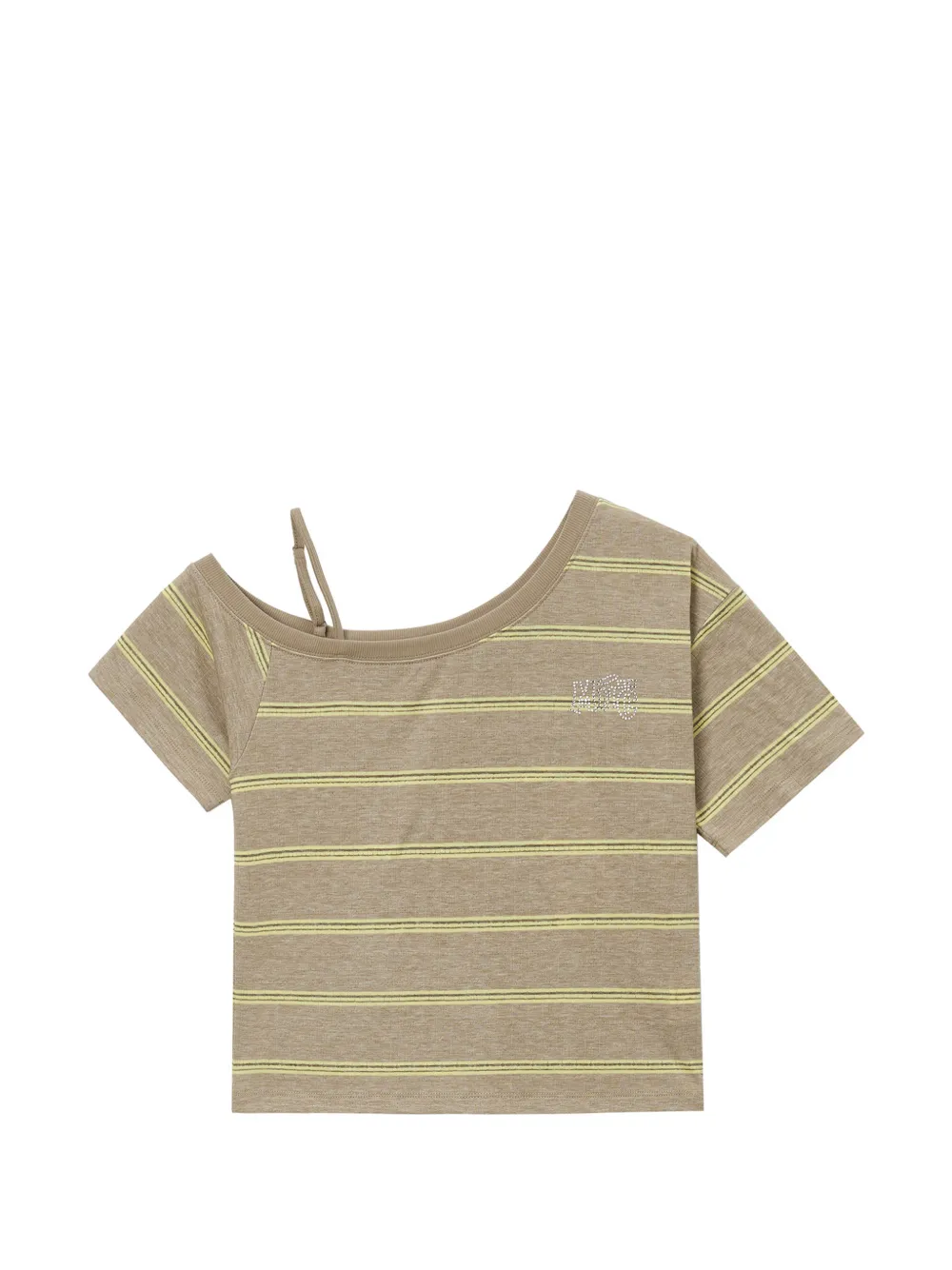 Mini Cream striped single-strap top - Toni neutri