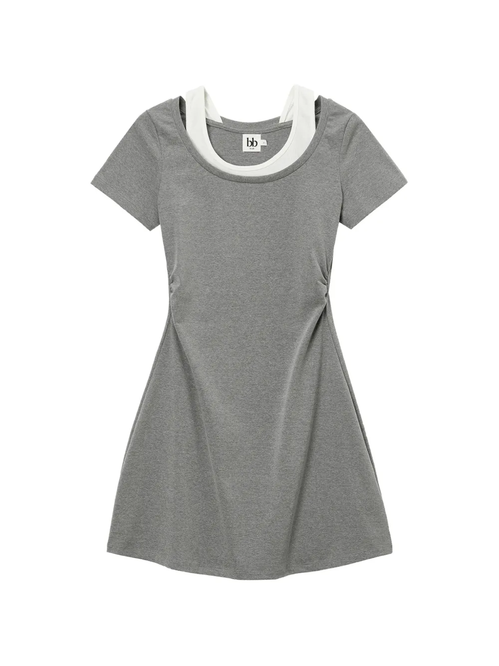 b+ab layered short-sleeve dress - Grigio