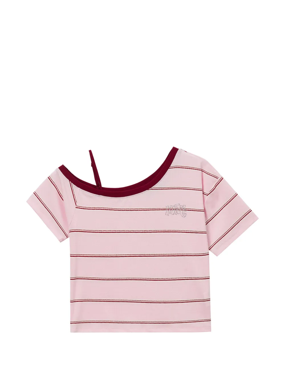 Mini Cream striped cut-out top - Rosa