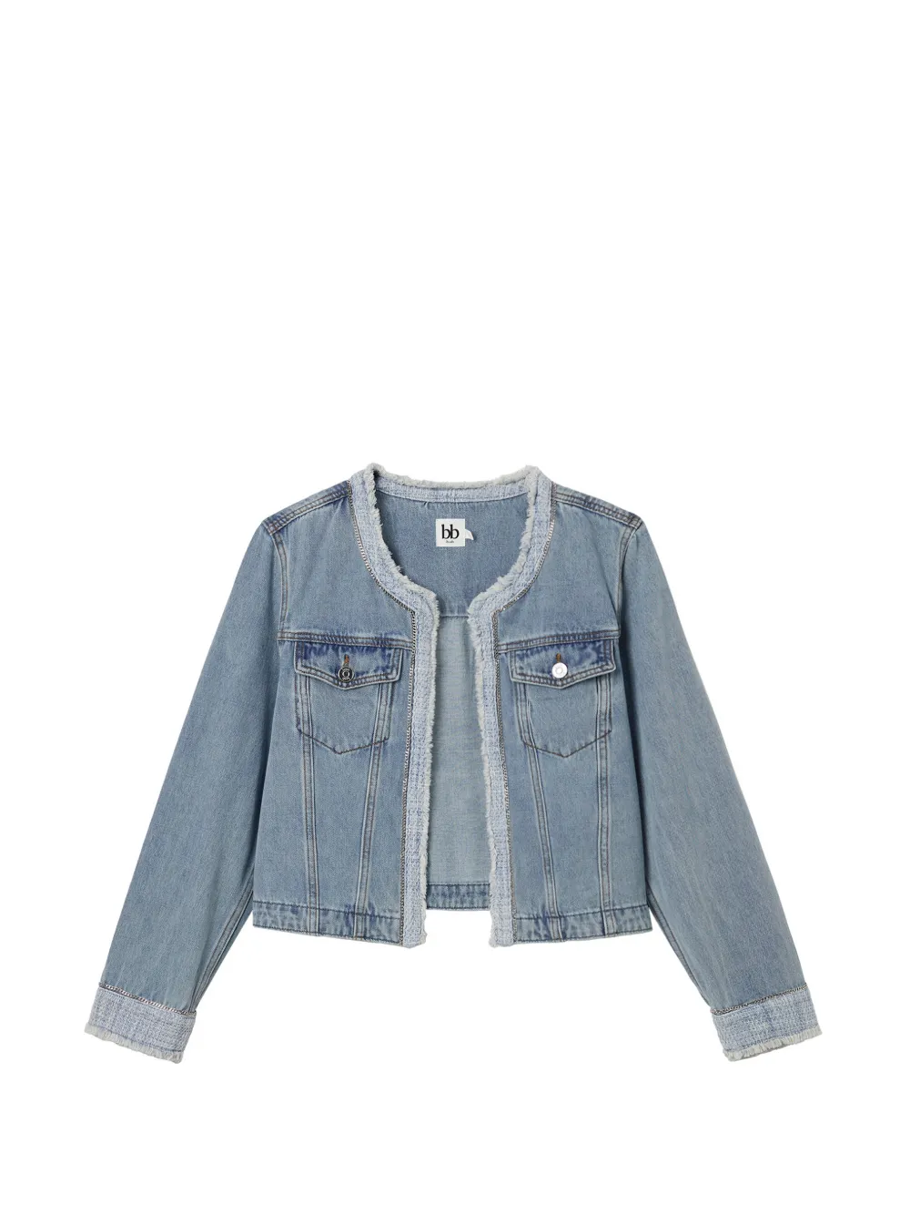 b+ab fringed denim jacket - Blu
