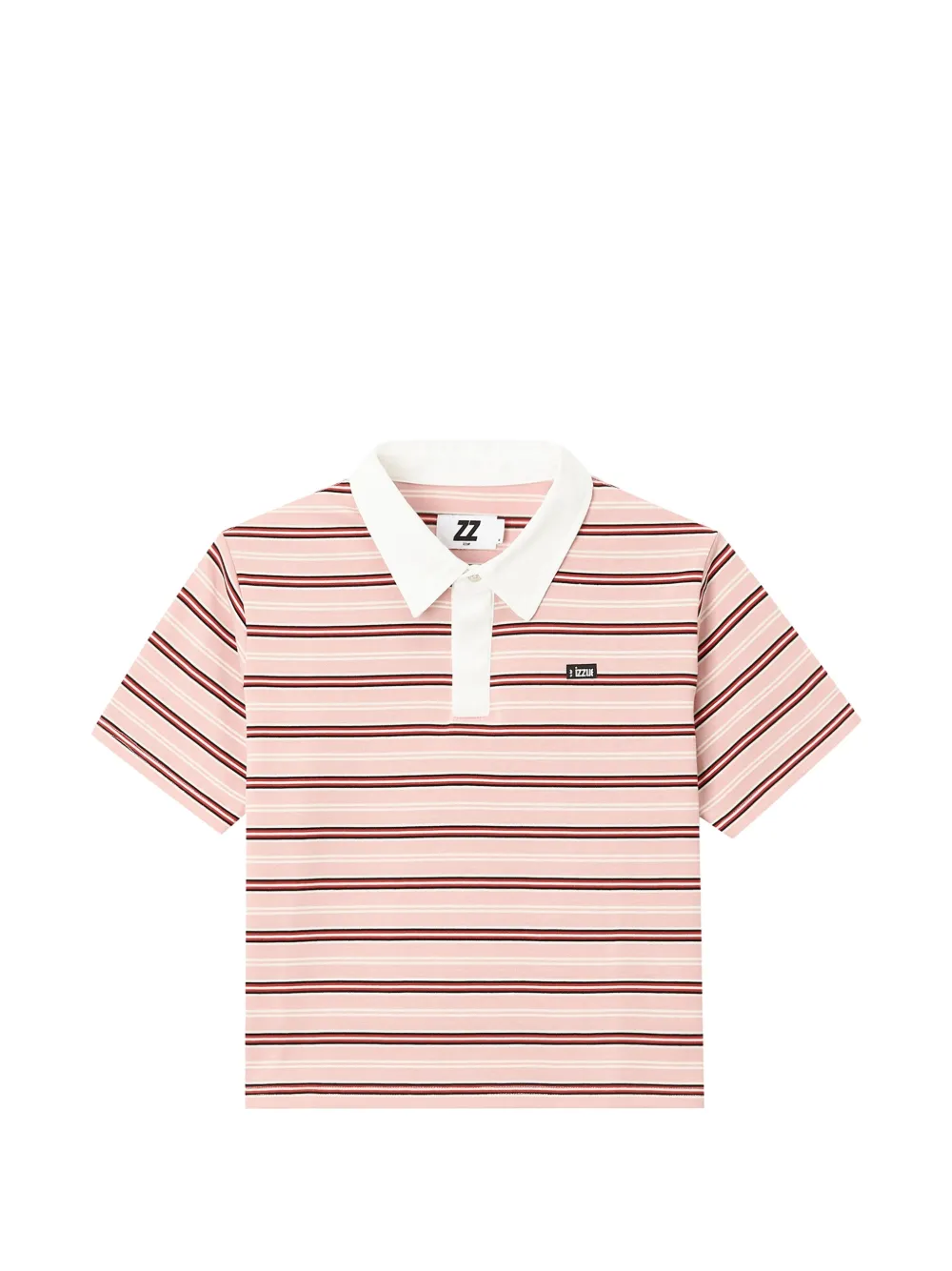 izzue striped polo top - Rosa