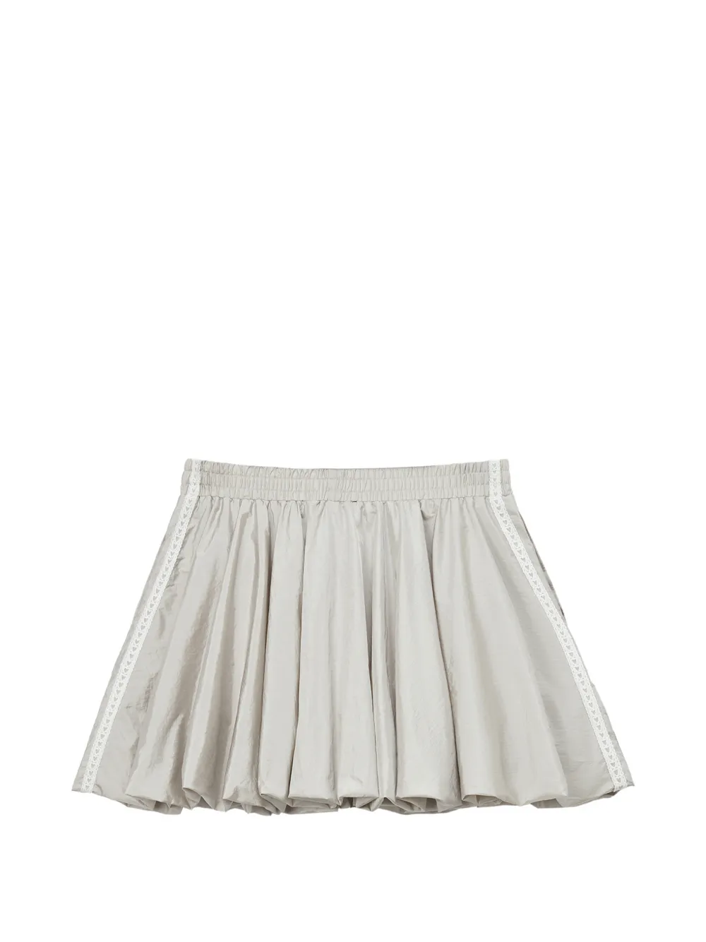 Mini Cream lace-trim appliqué skirt - Toni neutri