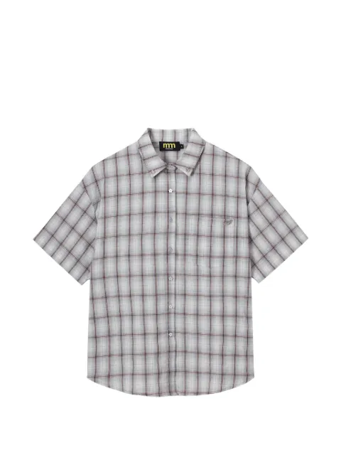 Mini Cream camisa con bolsillo y motivo de cuadros