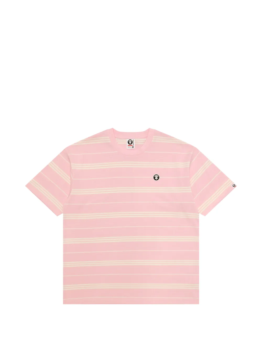 AAPE BY *A BATHING APE® striped logo-detail T-shirt - Rosa