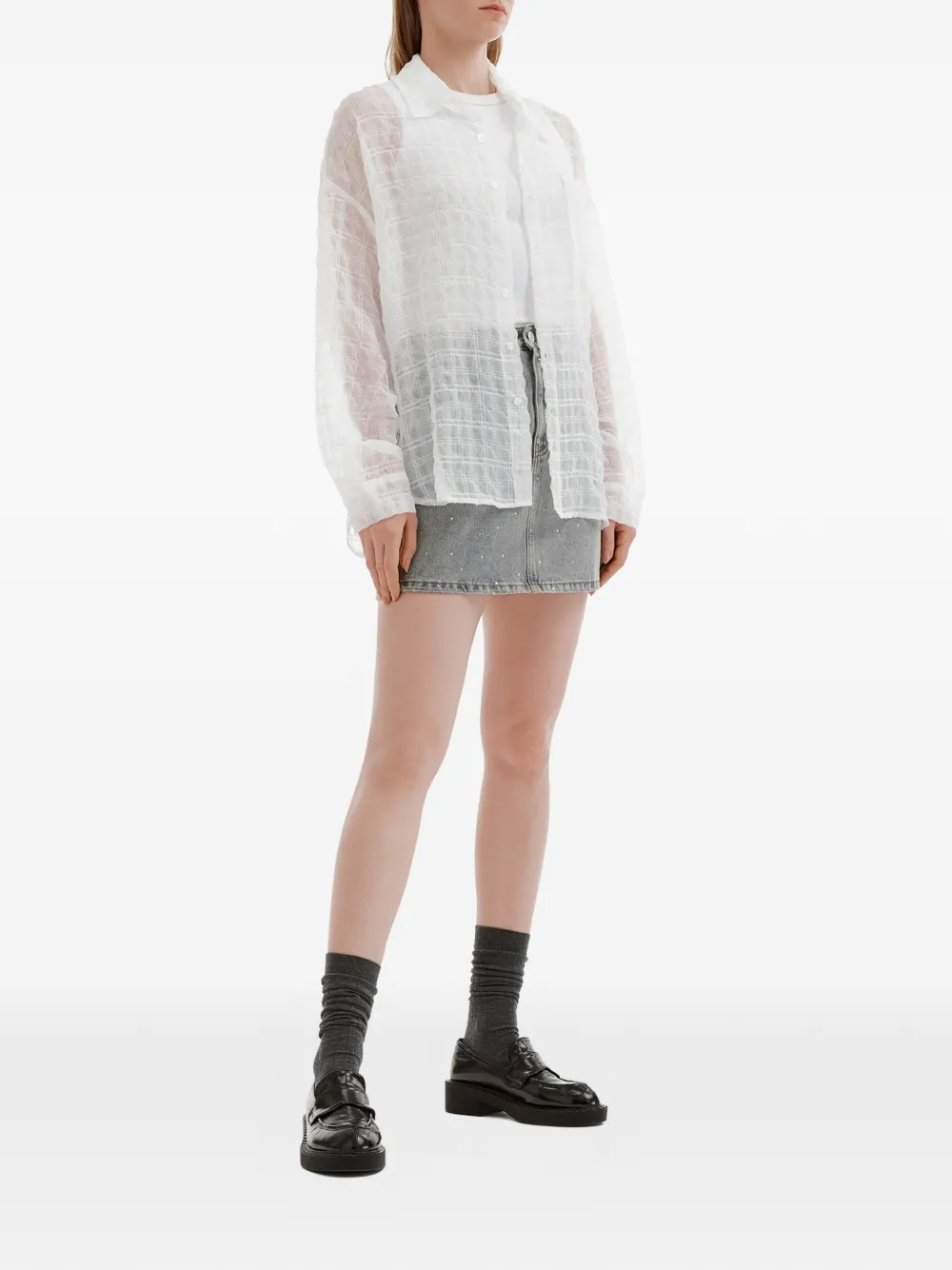  B+ab Chest-pocket Long-sleeve Shirt - White 