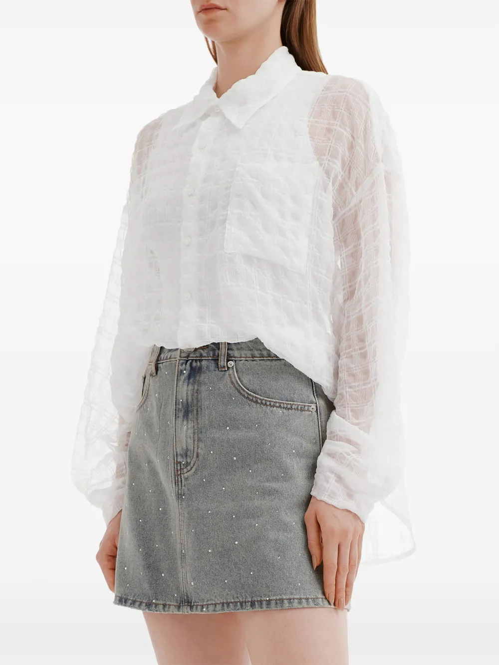 b+ab blouse met borstzak Wit