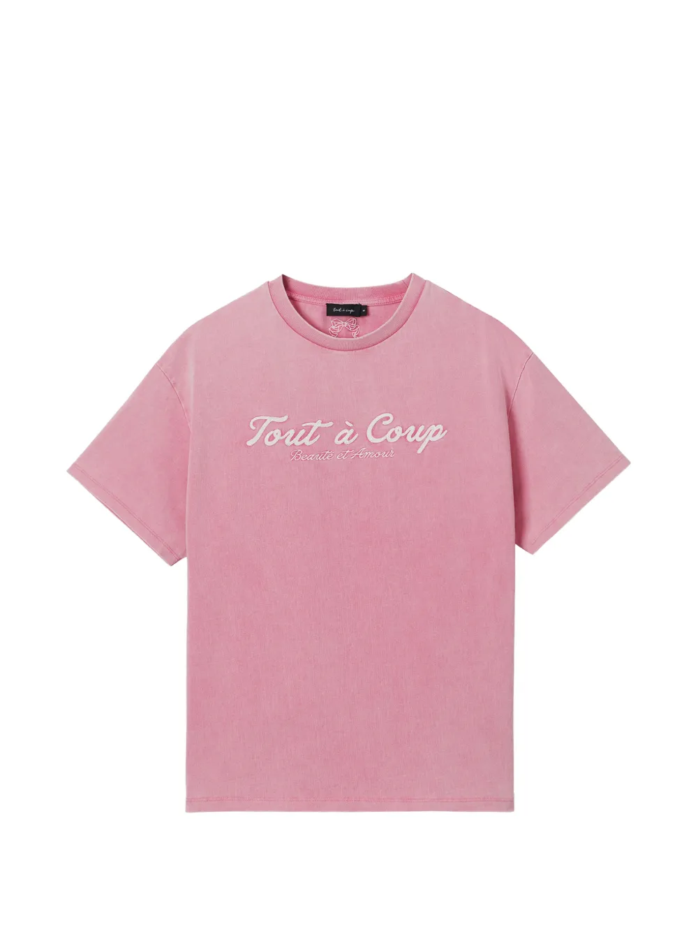 tout a coup embroidered-detail T-shirt - Rosa