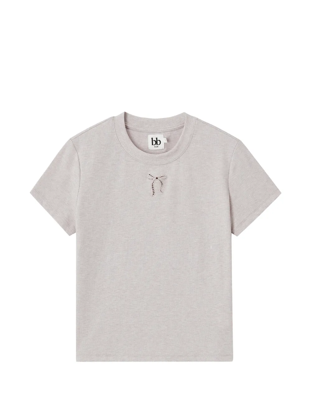 b+ab bow-ribbed T-shirt - Toni neutri