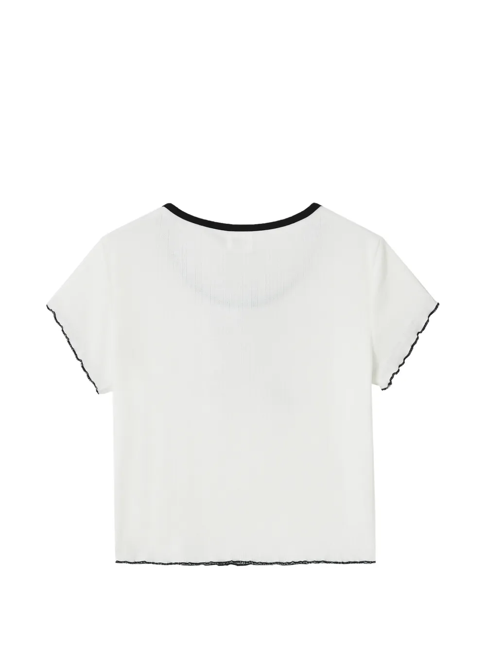  B+ab Tie-neck Ribbed T-shirt - White 