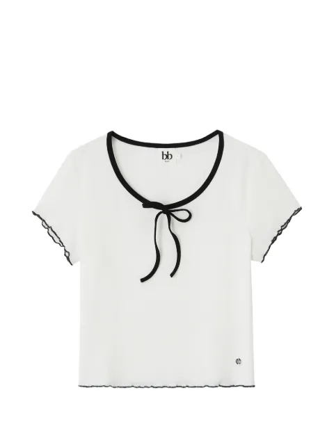 b+ab tie-neck ribbed T-shirt