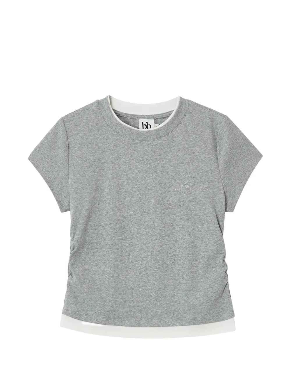 b+ab gathered layered T-shirt - Grigio