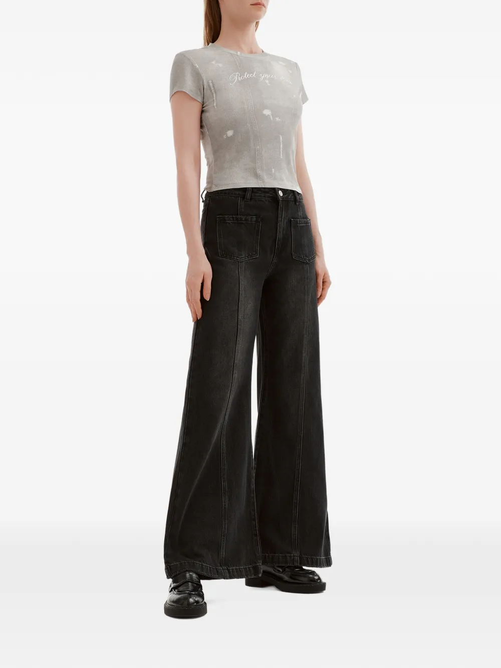 b+ab Flared jeans Zwart