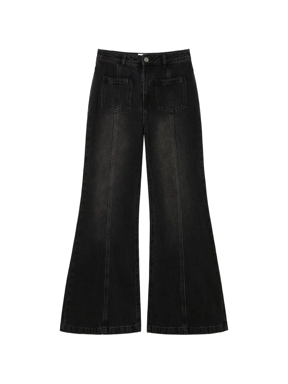 b+ab panelled flared jeans - Nero