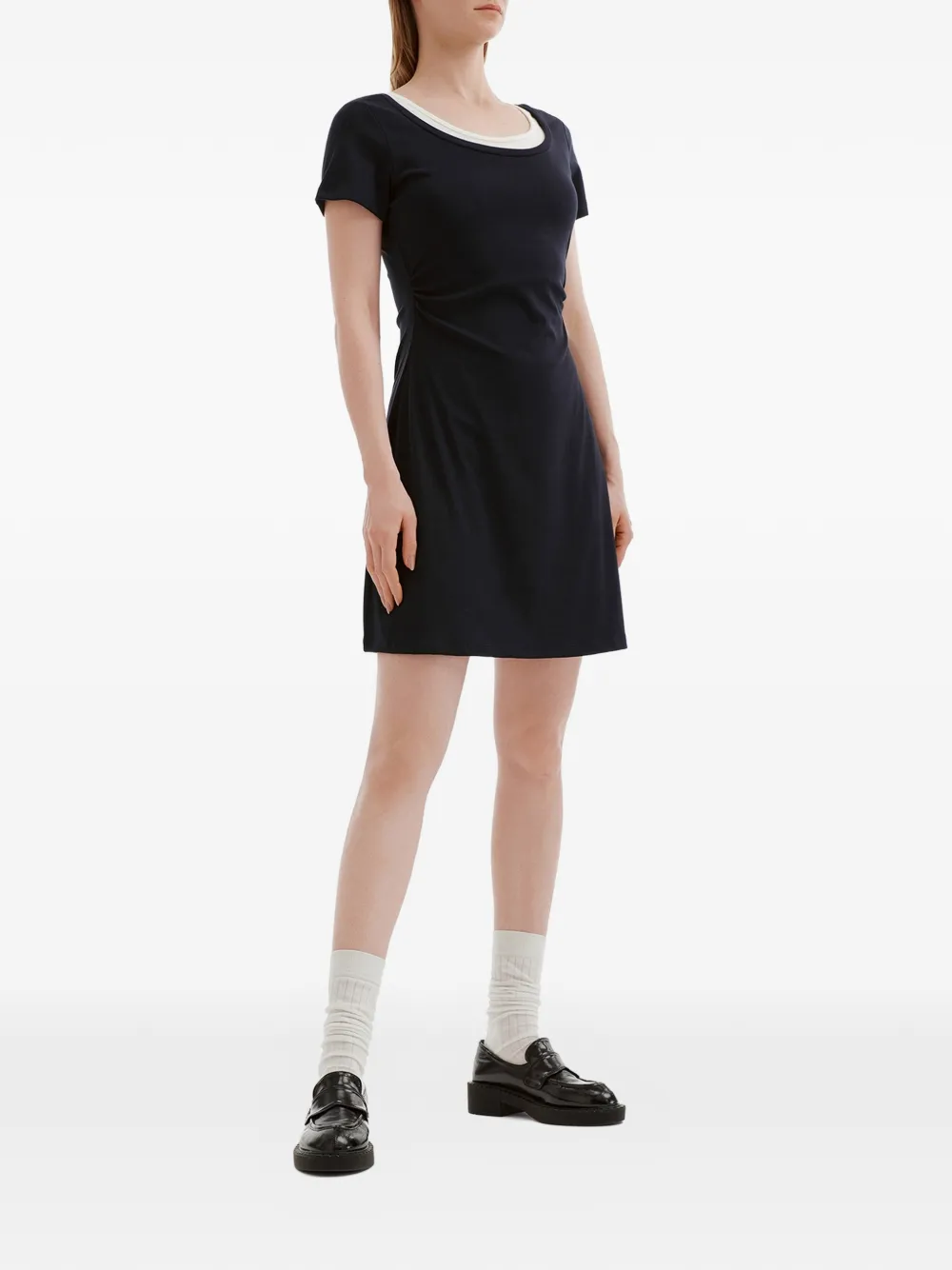  B+ab Round-neck Mini Dress - Blue 
