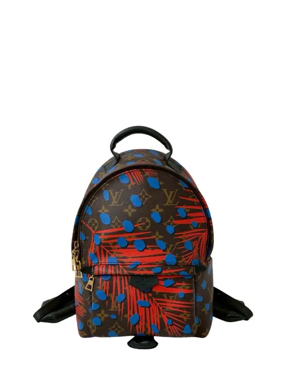 Louis Vuitton 2016 Monogram Jungle Dots Palm Springs Pm Backpack | Shoulder Strap | Canvas | Leather | Brown Louis Vuitton 2016 Monogram Jungle Dots Palm Springs Pm Backpack | Shoulder Strap | Canvas | Leather | Brown