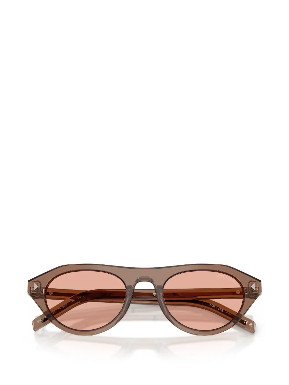 Prada Eyewear Zonnebril met geometrisch montuur Bruin