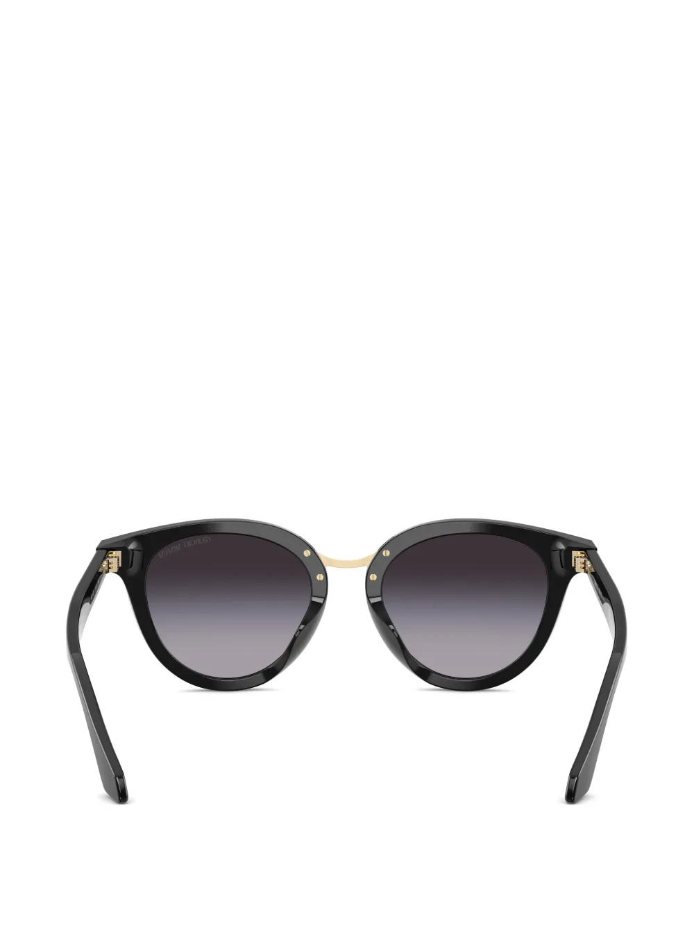 Giorgio Armani Zonnebril met rond montuur Zwart